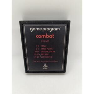 Combat Atari 2600 Video Game Cartridge CX-2601 Pong Tank Biplane Tested